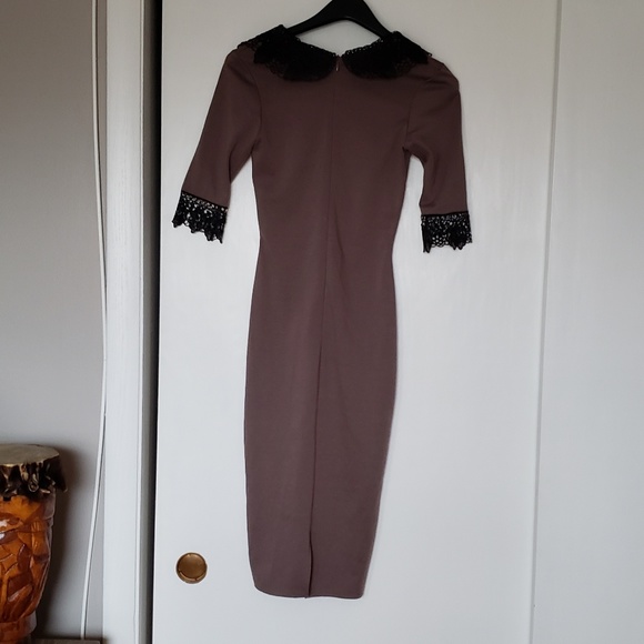 ASOS Lydia Bright pencil dress with lace collar - Picture 4 of 5